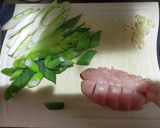 長ネギとササミの柚子胡椒パスタ作り方1写真