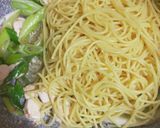 長ネギとササミの柚子胡椒パスタ作り方4写真
