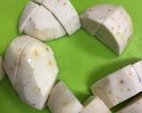 今朝の味噌汁/里芋とシイタケ作り方1写真