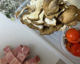 ワンパン☆白だし!舞茸とトマトの和風スパ作り方1写真
