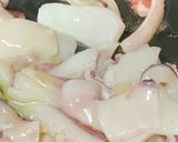 イカと小松菜のガーリック炒め作り方1写真