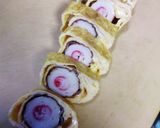 玉子焼きDeかさ増しカニカマちくわ巻き作り方7写真