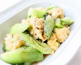 サッと炒めて【青梗菜と卵のオイスター炒め作り方7写真