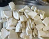 賛否両論風、鶏ニラつくねとカブの煮物作り方4写真