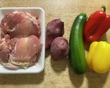 鶏とゴロゴロ野菜バジル炒め作り方1写真
