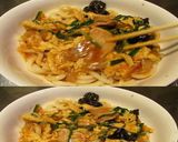 美味ドレと南蛮チョレギでにら玉冷しうどん作り方3写真