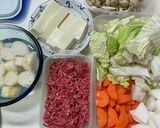 野菜たっぷり肉どうふ作り方1写真