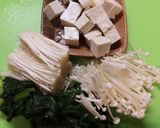 朝昼夕♪ほうれん草エノキタケ豆腐の味噌汁作り方1写真