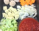 給食の「ミートボールのトマトスープ」♡作り方1写真