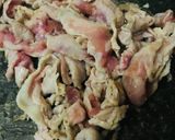 ノンオイル●蒸し焼きネギ＆キャベ豚焼そば作り方1写真