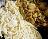 白菜たっぷりレンコン入り焼きうどん作り方4写真