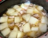 畑の大根丸ごと一本＆豚角ロース肉♡煮付け作り方4写真