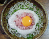 まぐろのたたきととろろの蕎麦作り方2写真