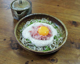 まぐろのたたきととろろの蕎麦作り方3写真