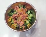 親父特製きゅりとツナと塩昆布サラダ作り方1写真