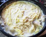 玉ねぎ麹で!白菜&舞茸ミルクスープパスタ作り方8写真