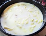 玉ねぎ麹で!白菜&舞茸ミルクスープパスタ作り方5写真