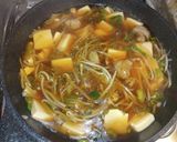 もやしと豆腐のすき焼き味風玉子とじ作り方5写真