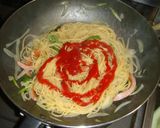 フライパン一つで作るナポリタンスパゲティ作り方5写真