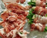 レンコン春菊を豚こまで肉巻作り方2写真
