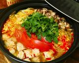 鶏胸肉に野菜にきのこたっぷりハリッサ鍋作り方7写真