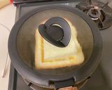 冷凍食パンでくり抜きハム卵チーズトースト作り方8写真