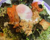 温泉玉子キムチ納豆サラダ作り方3写真