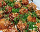 焼肉生だれでたこ焼きサイズ肉巻きおにぎり作り方9写真