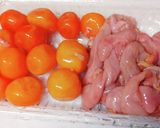 鶏モツの甘辛煮。作り方1写真