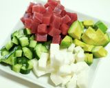 《まぐろと長いものサイコロ丼》作り方1写真