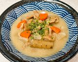ごぼうも主役級にたっぷり♪粕汁風モツ煮作り方10写真