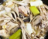 手軽に！鯖缶と舞茸と長ねぎのアヒージョ作り方6写真