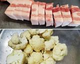 豚肉とカリフラワーとリンゴのハーブカレー作り方1写真