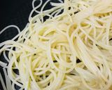 カルボナーラ風チーズフォンデュのパスタ作り方1写真