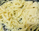 カルボナーラ風チーズフォンデュのパスタ作り方2写真