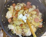 エリンギキャベツソーセージ卵甘辛炒め作り方7写真