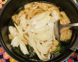 ネギわかめ油揚げで●関西のたぬきうどん作り方5写真