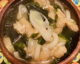 ネギわかめ油揚げで●関西のたぬきうどん作り方7写真