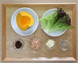 介護食　かぼちゃとレーズンのサラダ作り方1写真
