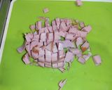 蕪の葉とハムの炒飯作り方2写真