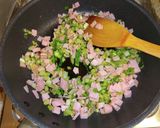 蕪の葉とハムの炒飯作り方3写真