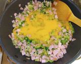 蕪の葉とハムの炒飯作り方4写真