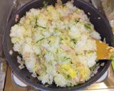 蕪の葉とハムの炒飯作り方6写真