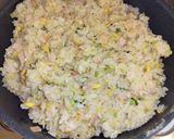 蕪の葉とハムの炒飯作り方8写真