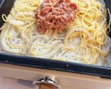 ホットプレート♡簡単ツナクリームパスタ作り方2写真