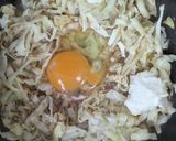 山盛りキャベツの巣ごもりたまご★ソース味作り方3写真
