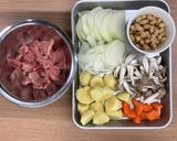 【大崎市】豚肉と大豆のシチュー【給食】作り方1写真