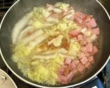 白菜とハムで親子？丼作り方4写真