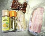 サラダチキンとベーコンのペペロンチーノ作り方1写真