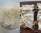 れんこんとエノキの梅おかか和え作り方1写真